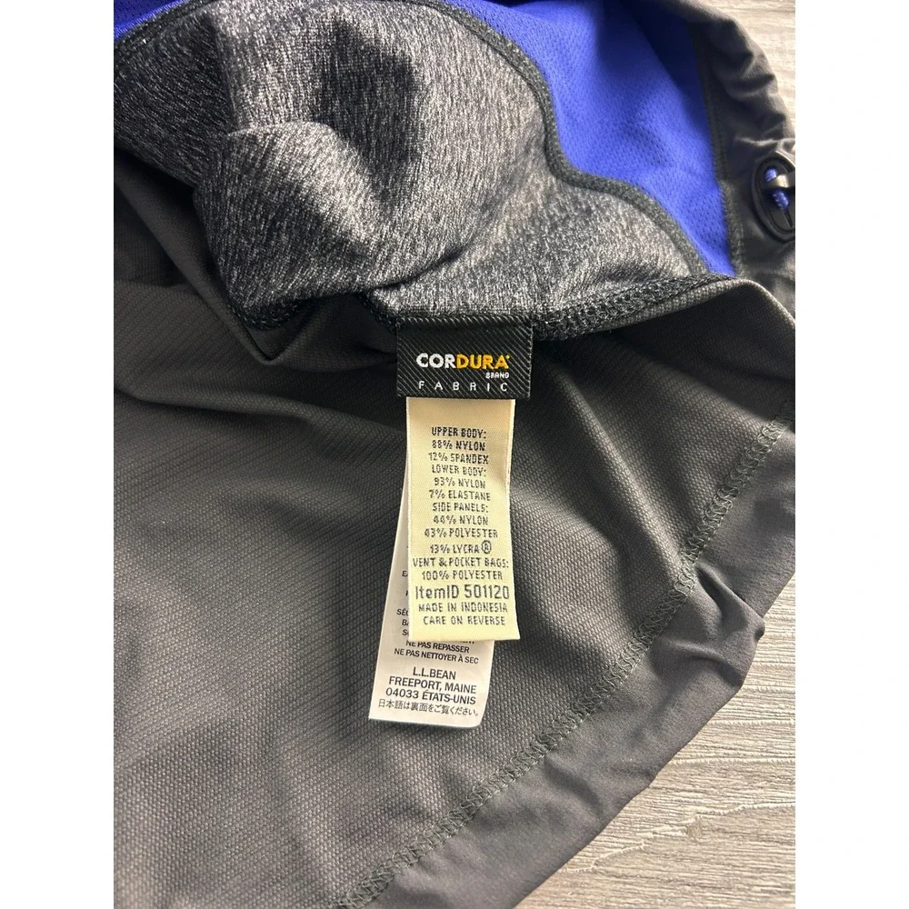 LL Bean Mens Cordura Full Zip Hooded Jacket Gray Purple 501120 Size L Regular